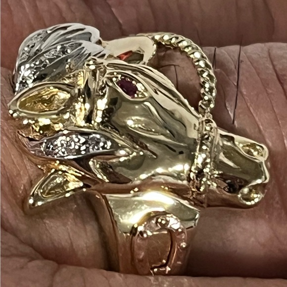 Men's 14K Gold Horse Ring/Horse Ring size 10/3º - Picture 3 of 7